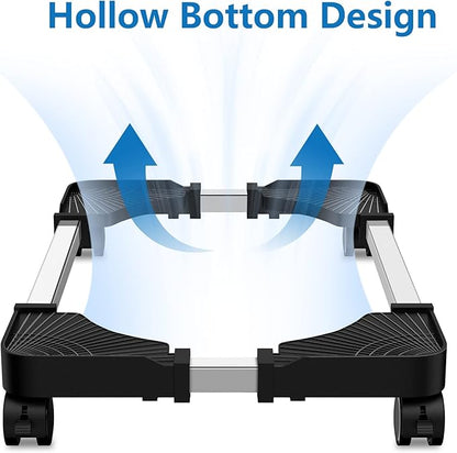 Computer Tower Stand - Adjustable PC Stand for Most Desktop Towers - Elevate and Organize Your Desktop - Mobile CPU PC Holder Cart Riser Printer