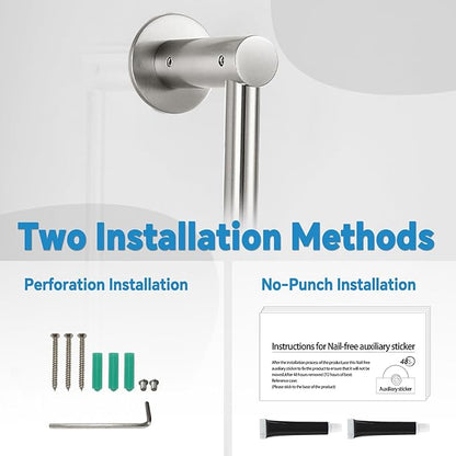 Shower Slide Bar Adjustable Handheld Shower Head Holder Wall Mount - 30inch All-Metal Shower Head Slide Bar Compatible with Bathroom Drill Free Glue Installation - Brushed