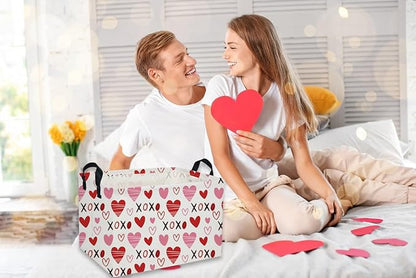 Rectangular Kids Baskets,Heart Basket,Cute Baskets Kids Storage Bin Baby Toy Organizer Box Love Room Decor for Home(XO heart )