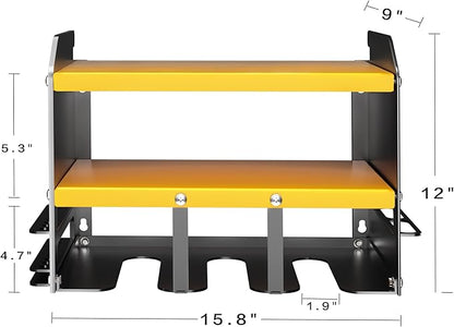 Wall Mounted Power Tool Organizer,Garage Space-Saving Tool Organizers and Storage,Metal Utility Shelf Storage Rack for Cordless Drill