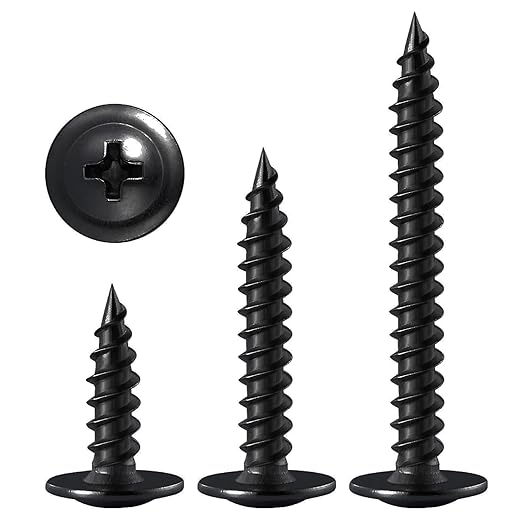 (60 pcs) Wensilon #10×3" Black Phillips Truss Head Wood Screws Quick Metal Self Tapping