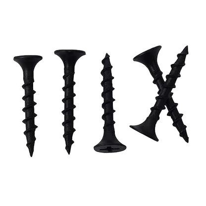 250pcs #6 × 1 inch High Hardness Drywall Screws, Black, Coarse Thread, Phillips Drive, Bugle Head, Black Wood Screws, Wood and More (1 in, 250)