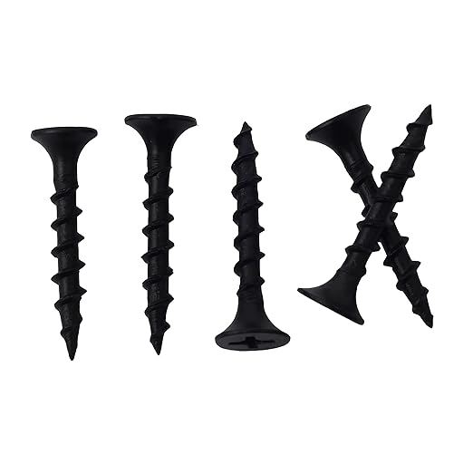 250pcs #6 × 1 inch High Hardness Drywall Screws, Black, Coarse Thread, Phillips Drive, Bugle Head, Black Wood Screws, Wood and More (1 in, 250)