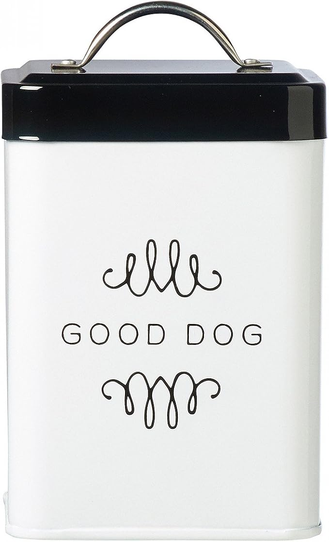 Amici Pet Pet Treat Collection, , Sparky Good Dog Metal Storage Canister, 36 oz, White