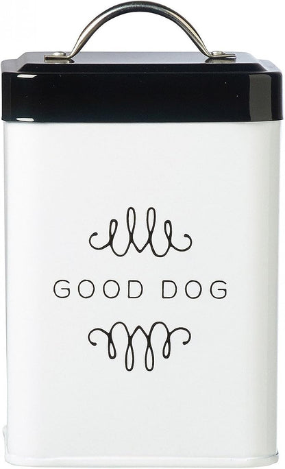 Amici Pet Pet Treat Collection, , Sparky Good Dog Metal Storage Canister, 36 oz, White