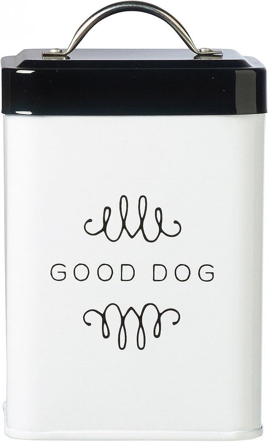 Amici Pet Pet Treat Collection, , Sparky Good Dog Metal Storage Canister, 36 oz, White