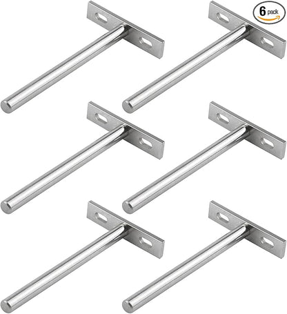Antrader 6PCS 5" Floating Shelf Brackets Blind Shelf Supports Hidden Floating Wall Shelf Support Bracket for Heavy Duty Bracket Support