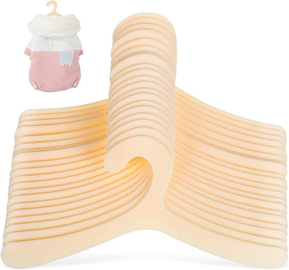 Pet Clothes Hangers - 40 Mini Plastic Dog and Cat Clothes Racks for Small Pet Apparel Storage and Drying Non-Slip Lightweight Hangers for Organizing Clothing