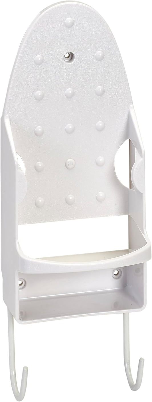 Wall Mount Iron and Ironing Board Organizer Laundry Room Storage Fits Smaller Irons Easy Assembly White