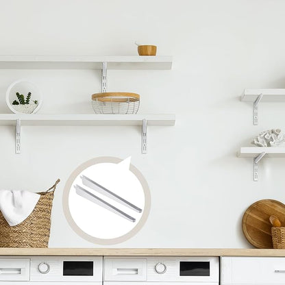 20 Pcs Adjustable Shelf Brackets for Double Track System Closet Organization Heavy Duty Wire Shelf Brackets(White,14.5 Inch)