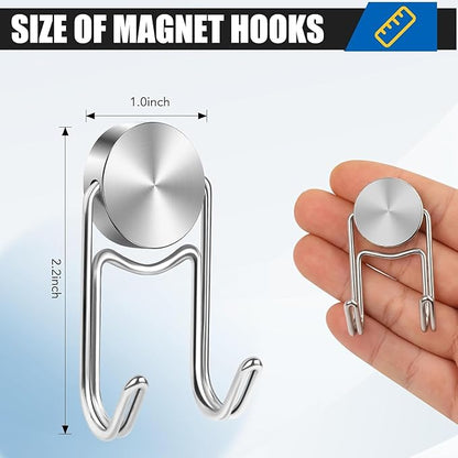 LOVIMAG Magnetic Hooks, 50lbs+ 2026 Cruise Cabin Ship Essentials Magnet Hook Heavy Duty Strong Magnets Refrigerator Fridge Hanging for Classroom Beach Vacation Kitchen Home Must Haves 10 Pcs (Silver)