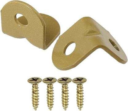Heyous 20PCS Furniture Corner Brace Hooks Fasteners Mini Brackets Gold Iron Wall Mount Corner L Bracket with Screws 0.75 Inch x 0.75 Inch for Cabinet Closet Chair and Table