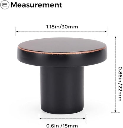 Ravinte 1 Pack Cabinet Knobs Oil Rubbed Bronze Kitchen Cabinet Knobs Round Dresser Drawer Pulls Closet Door Pulls 1-1/5 Inch