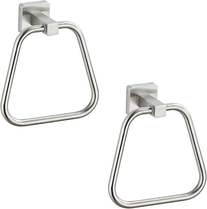 Brushed Nickel Towel Ring for Bathroom 2 Pack, Kitchen Bath Towel Holder Hangers Wall Mount Heavy Duty Stainless Steel