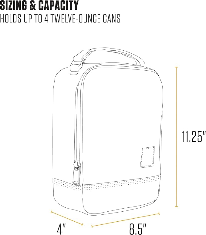 Carhartt Insulated Lunch Cooler For Men and Women, Fully Insulated Lunch Pale for Everyday Use, Black