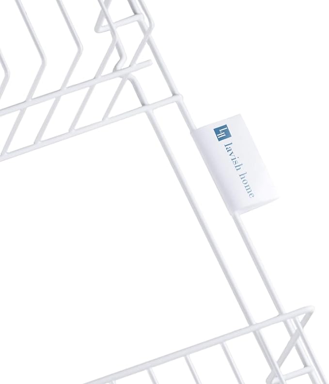 Lavish Home Over The Door Organizer - 6-Tier Adjustable Pantry Shelves and Rack for Kitchen Organization - Organization and Storage (White) (Pack of 2)