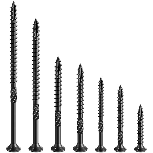 #8 * 1" Black Deck Screws, (3500pcs) 15 lbs.Exterior Wood Screws, Rust Resistant epoxy Coated, Bronze, T20 Star Bit