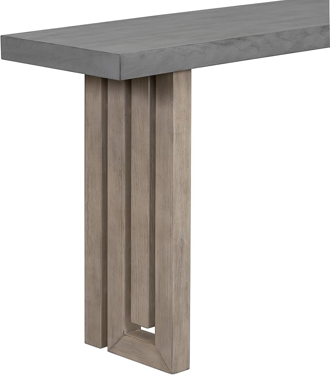 Uniquely Designed Oak Veneer Console Table, Modern Long Sofa Side Table with Distinctive Side Shapes, Suitable for Entryway, Hallway, Living Room, Foyer, Corridor,Easy Assembly (Gray-41RT)