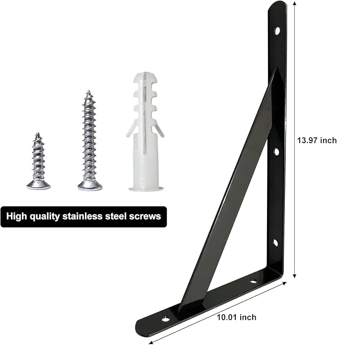 Shelf Brackets 14 Inches, Heavy Duty Shelf Brackets 4 6 8 10 12 14 16 20 Inch, Wall Brackets Heavy Duty for Shelves