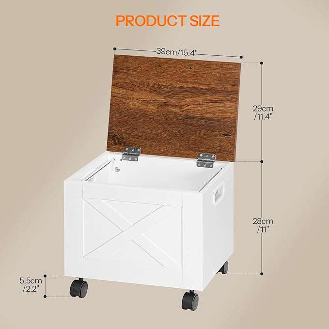 HOOBRO File Cabinet, Under Desk Small Filing Cabinet with Drawer, Rolling File Cart with Lid, Hanging File Organizer on Wheels, Filing Storage Cart, for Study, Home Office, White and Walnut WH33WJ01