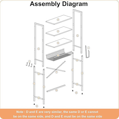 Over-The-Toilet Storage Rack, 4-Tier Bathroom Organizer Shelf Over Toilet with Adjustable Shelf and Basket, Freestanding Space Saver Bathroom Shelves Above Toilet for Room (Pure Gray)