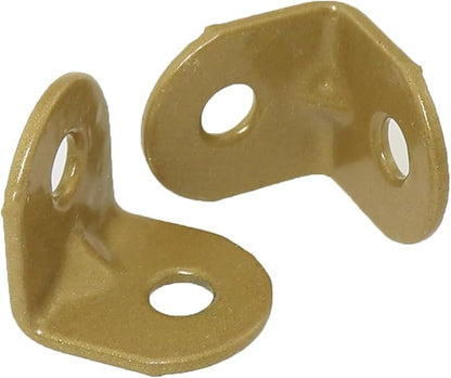 Heyous 20PCS Furniture Corner Brace Hooks Fasteners Mini Brackets Gold Iron Wall Mount Corner L Bracket with Screws 0.75 Inch x 0.75 Inch for Cabinet Closet Chair and Table