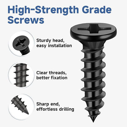 40PCS L Brackets, Black Small Corner Brackets for Wood, Stainless Steel Corner Brace with 80 Screws, Metal Right Angle Bracket for Furniture Cabinet Shelves Drawer Chair (0.79 x 0.79 in)