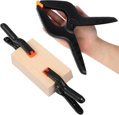 2 Pack Spring Clamps, 8.5inch Plastic Clips, Small Backdrop Clips, Clamps Heavy Duty, Spring Clips for Crafts, Backdrop Stand, Woodworking, Photography Studios (Black)