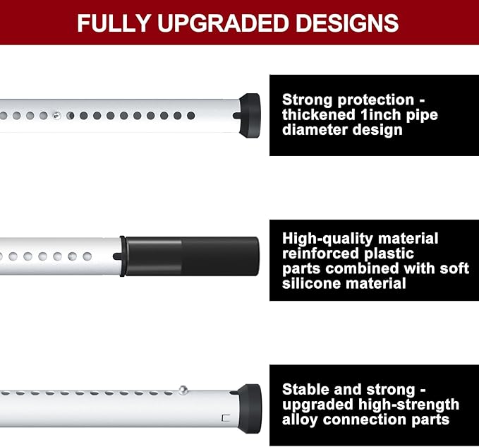 AceMining Sliding Door Security Bar,Heavy Duty Sliding Patio Door Lock Bar, 20-50inch Adjustable Multi-use Window Security Bars, Sliding Door Stopper,White,2Pack
