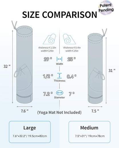 sportsnew Yoga Mat Bag with Water Bottle Pocket and Bottom Wet Pocket, Exercise Yoga Mat Carrier Multi-Functional Storage Bag, Patent pending