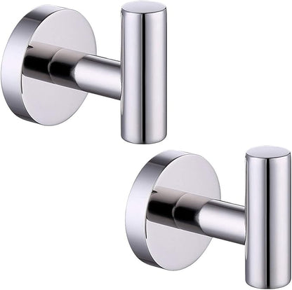 KES SUS 304 Stainless Steel Coat Hook Towel Robe Clothes Hook for Bath Kitchen Garage Heavy Duty Wall Mounted, Polished Finish 2 Pack, A2164-P2