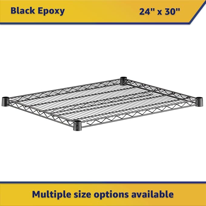 2-Pack Black 24" x 30" Additional Wire Shelf for Shelving Units, Replacement Shelves for Wire Rack
