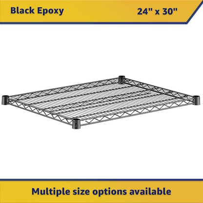 2-Pack Black 24" x 30" Additional Wire Shelf for Shelving Units, Replacement Shelves for Wire Rack