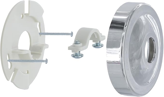 Danco 12005 Shower Arm Stabilizer Bracket and Flange Cover, No Size, Chrome