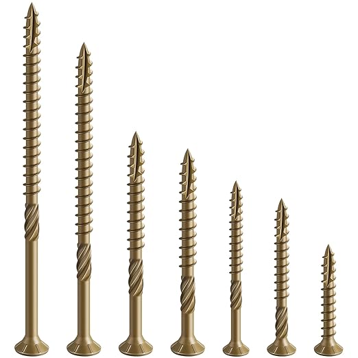 #8 * 1" Deck Screws, (3500pcs) 15 lbs.Exterior Wood Screws, Rust Resistant epoxy Coated, Bronze, T20 Star Bit