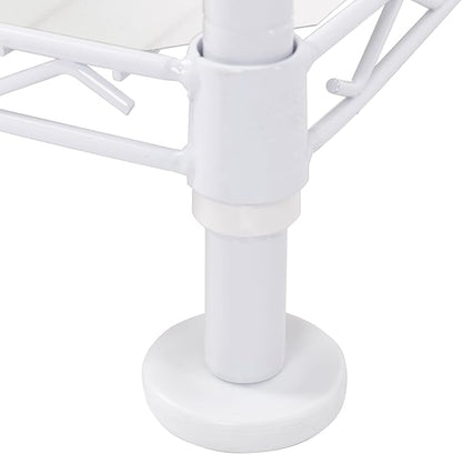 Seville Classics Closet Garment Organizer with Metal Hanging Rod Wardrobe Storage System, w/ Steel Shelves for Clothes, Shirts, Jackets, Coats, Blankets, Shoes, White, Expandable Rack