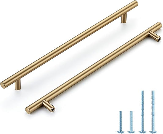 Champagne Bronze Cabinet Handles 10 Inch Hole Center Stainless Steel Drawer Pulls for Cabinets, Dresser, Bathroom 45 Pack