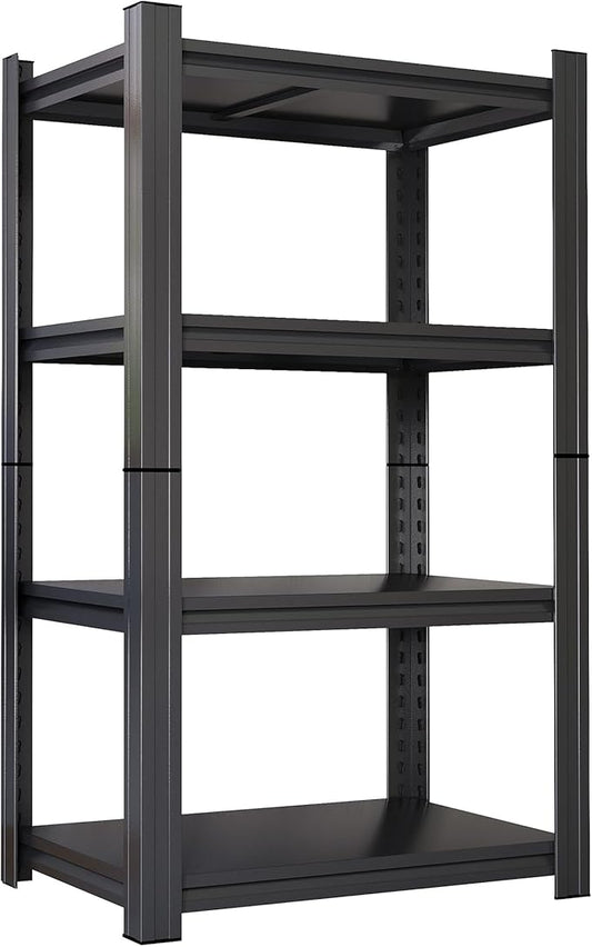 Metal Garage Shelving Unit, Heavy Duty Adjustable Storage Rack, Steel Shelving, Industrial Shelves for Heavy Tools and Equipment, Ideal for Garage, Basement (4-Tier 54" Hx31.5 Wx15.7 D)