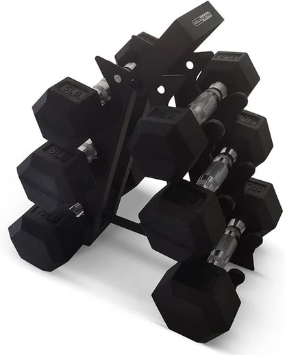 HolaHatha Hexagonal Dumbbell Weights Set, Home Gym Equipment Set, Portable Weighted Exercise Dumbbells for Fitness, Training, and Lifting Workouts