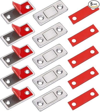 Cabinet Magnetic Catch Jiayi 5 Pack Ultra Thin Cabinet Door Magnetic Catch for Drawer Magnets Adhesive Cabinet Latch Magnetic Closures for Kitchen Closet Door Closing Magnetic Door Catch Closer