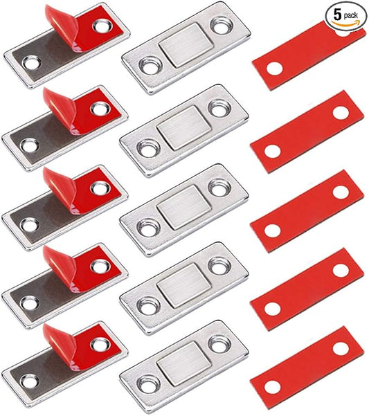 Cabinet Magnetic Catch Jiayi 5 Pack Ultra Thin Cabinet Door Magnetic Catch for Drawer Magnets Adhesive Cabinet Latch Magnetic Closures for Kitchen Closet Door Closing Magnetic Door Catch Closer
