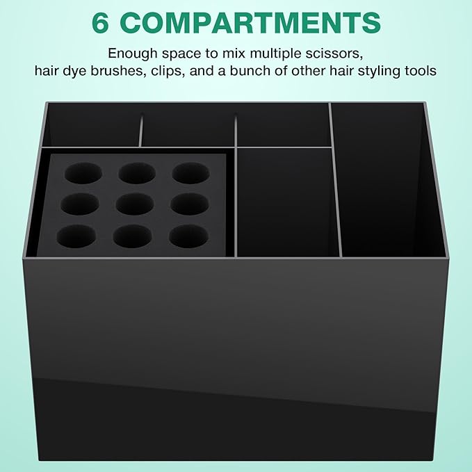 Noverlife Hair Salon Scissor Holder Box, Shear Holder for Stylist, Professional Hairdressing Scissors Rack Barber Organizer Box for Storage Combs Clips Brushes Holder, Barber Supplies Shear Case