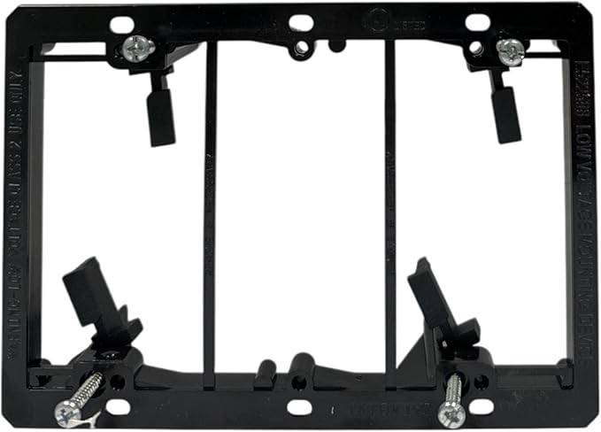 iMBAPrice 3-Gang Low Voltage Mounting Bracket, LV3-2 Drywall Cable Pass Through Wall Plate Mount for Ethernet, HDMI, Coax & Speaker Wire, Non-Metallic Bracket, 2 Pack