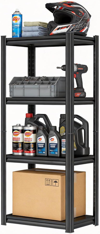 4-Tier Metal Garage Shelving Heavy Duty Adjustable Storage Shelves 2000lbs Capacity Steel Shelving Units Tool Rack Corner Shelf for Heavy Equipment and Tools (19.7" W × 13.8" D × 44.1" H)