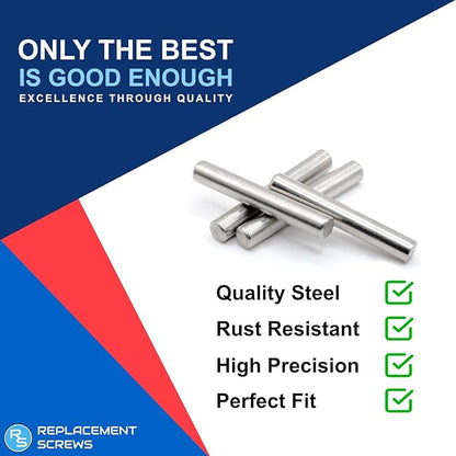 ReplacementScrews Shelf Support Dowel Pins/Pegs Compatible with IKEA Part 101324 (Ivar Bookshelf) - 6x40mm - Plated Steel Pins (Pack of 8)