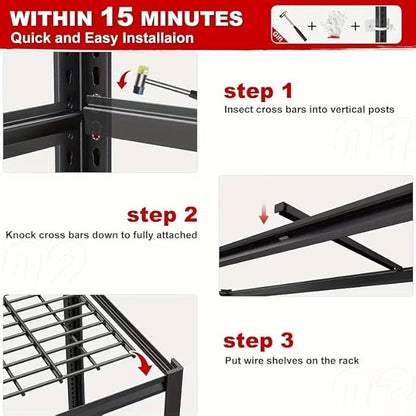 Garage Shelving, Heavy Duty Storage Shelves Metal Shelf Unit Adjustable Industrial Storage Racks for Shop,Warehouse,Basement (84 * 55 * 24, 6)