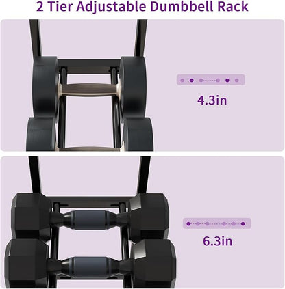 Dumbbell Rack, Gym Storage Rack, Weight Rack for Home Gym, Dumbbells, Kettlebells, Yoga Mats & More Space-Saving Home Gym Organizer