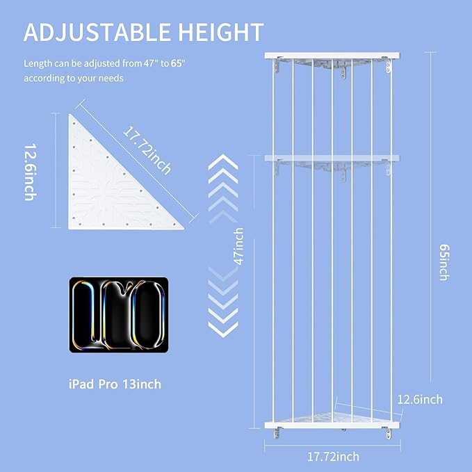 Corner Stuffed Animal Storage Net - Stuffed Animals Holder with Lights - Plush Organizer Hanging Stuffed Animal Hammock for Wall (White)