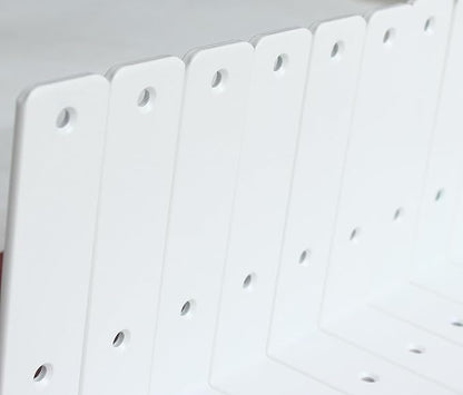 12 Pack - L 6" x H 6" x W1.5, 5mm Thick White L Shelf Bracket, Iron Shelf Brackets, Metal Shelf Brackets, Floating Shelf, Shelf Supports with Screws