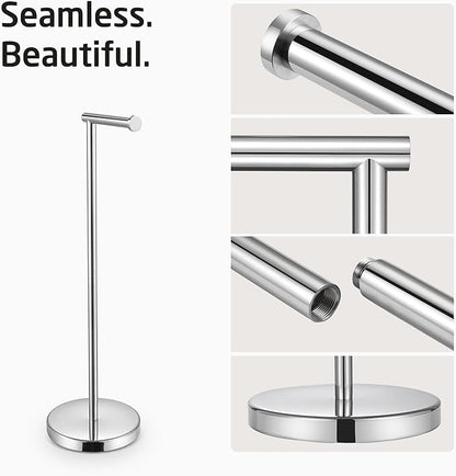 KES Toilet Paper Holder Free Standing 26" H (Taller Version), Toilet Paper Holder Stand with Weighted Base for Bathroom, Rustproof 18/8 Stainless Steel Polished Finish, BPH283S66